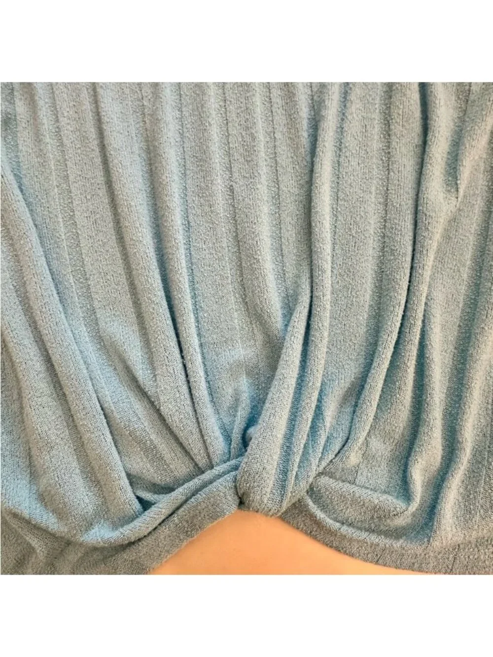 Blue Ribbed Sleeveless Top - Picture 3 of 3